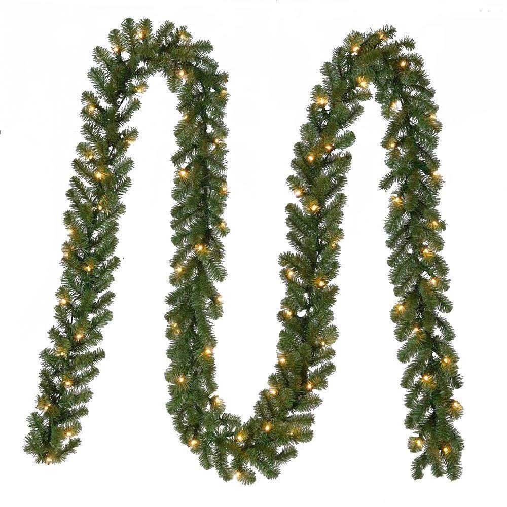 Home Accents Holiday 18 ft. Pre Lit Kingston Indoor/Outdoor Garland Decoration with 70 Sparkling Warm Clear - Product image 1