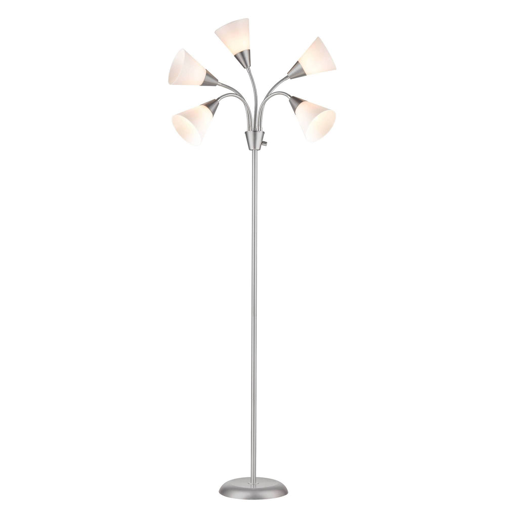 5 Head Floor Lamp (Includes Energy Efficient Light Bulb) White/Silver - Room Essentials