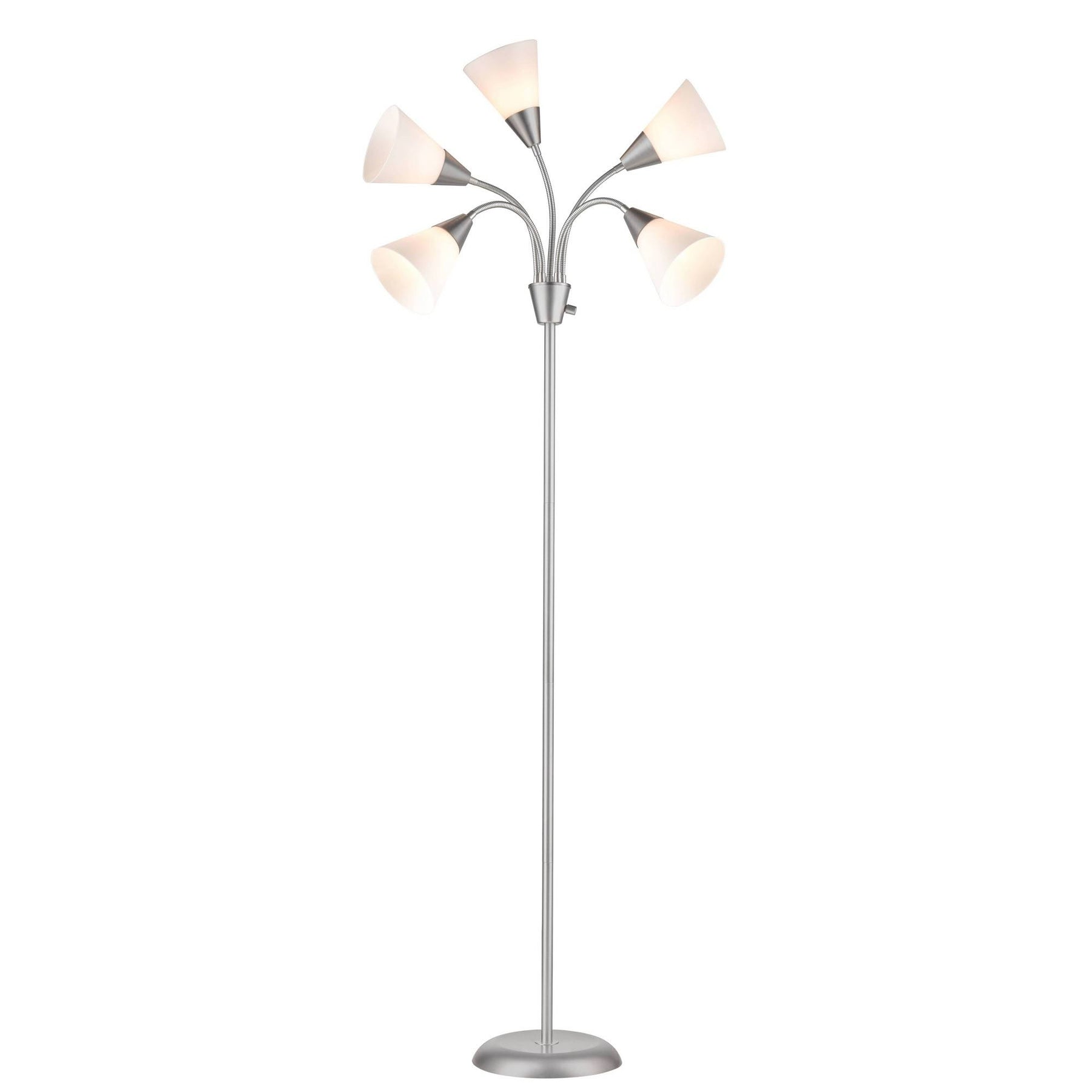5 Head Floor Lamp (Includes Energy Efficient Light Bulb) White/Silver - Room Essentials - Product image 1