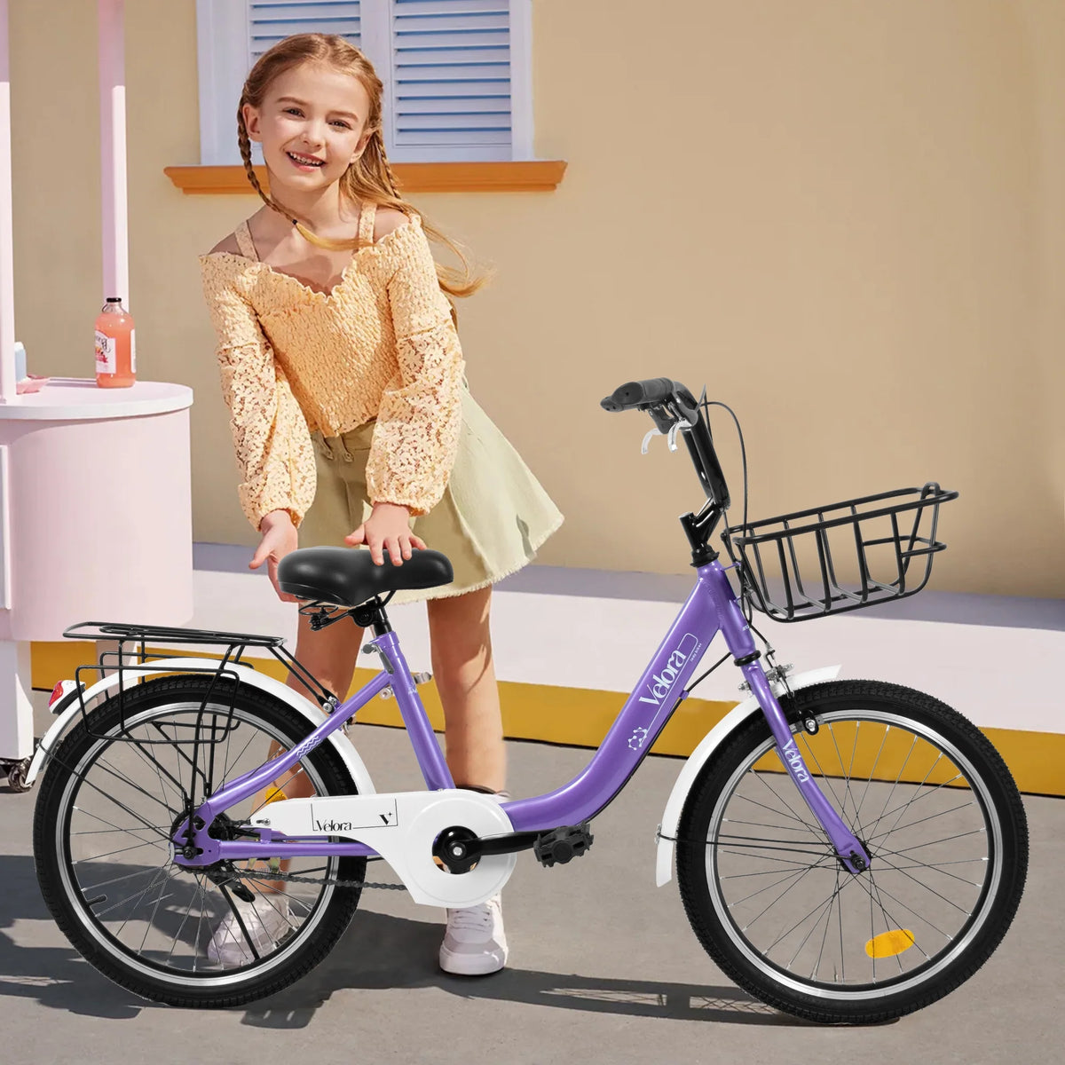 20 in Kids Bike for Boys Girls, 1 Speed Children Bicycle with Basket, Rear Seat, Chain Guard - Product image 2