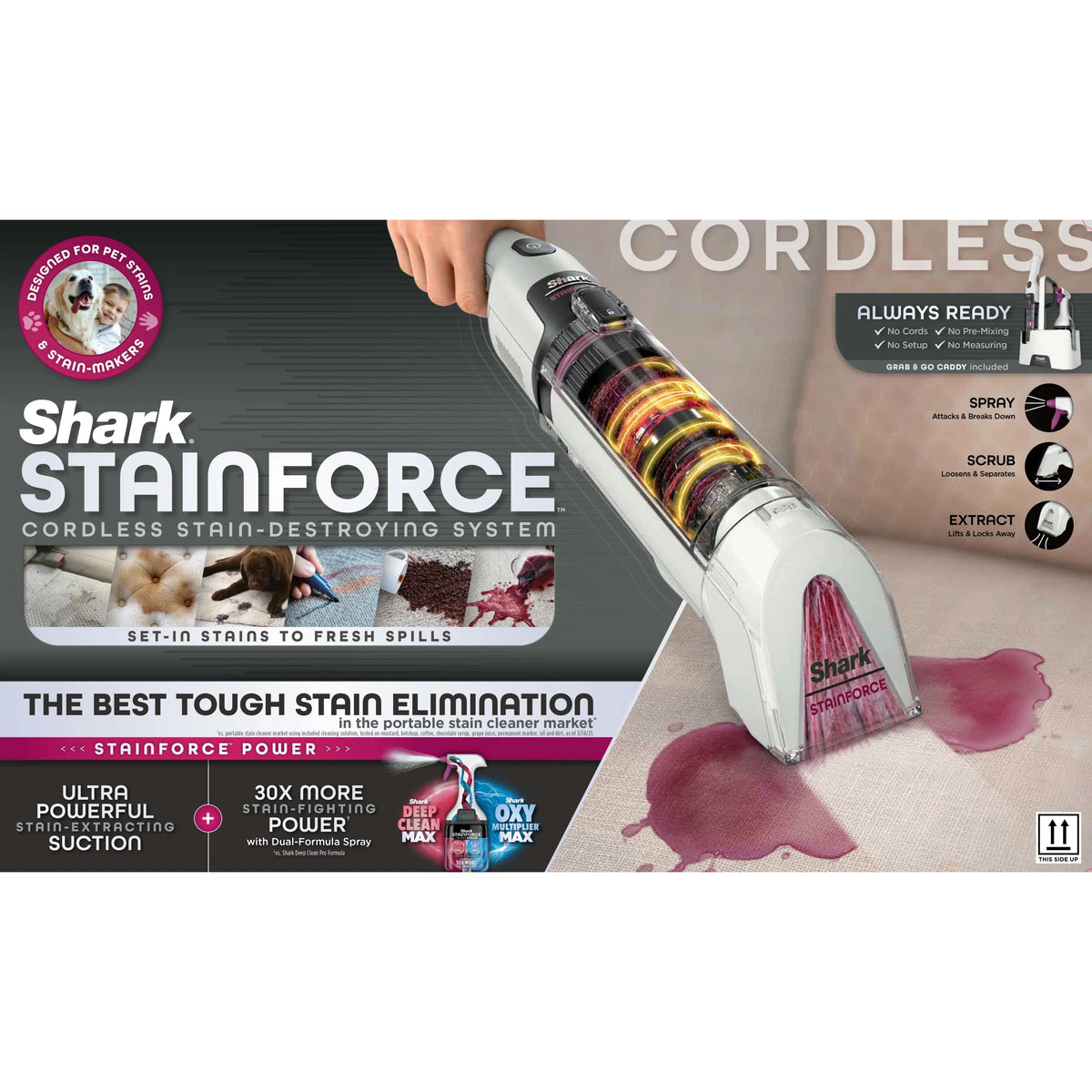 Shark Stainforce Cordless Portable Spot, Stain, & Odor Remover System for Carpets, Area Rugs, Upholstery - Product image 13