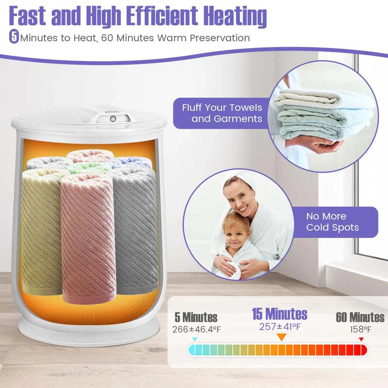 21L Large Towel Warmer Bucket for Bathroom, Hot Towel Heater with Flip-top Lid - Product image 7