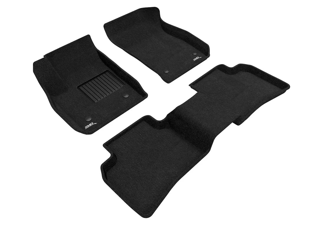 3D MAXpider L1CD02004709 - ELEGANT Floor Mat; 3 pc.; 1st/2nd Row; Front and Rear; Black;